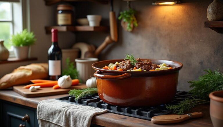 découvrez la recette de grand-mère pour préparer un bœuf bourguignon authentique et savoureux, un plat traditionnel français riche en saveurs et facile à réaliser.