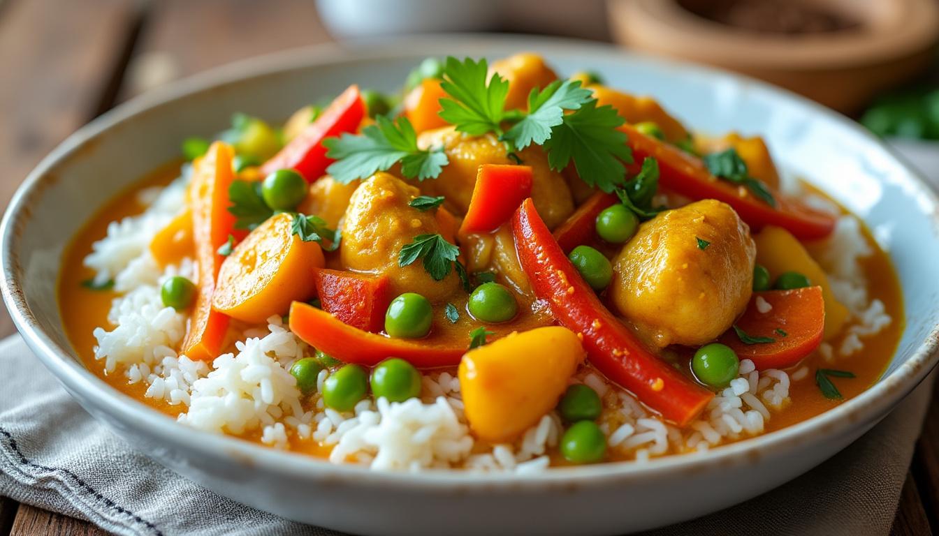 découvrez une recette facile de poulet au curry, délicieuse et rapide à préparer pour un repas savoureux qui régalera toute la famille.