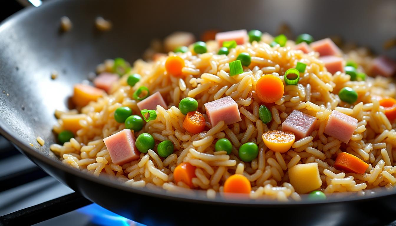 découvrez une recette facile et rapide pour préparer un riz cantonais savoureux, parfait pour un repas gourmand et simple à réaliser.