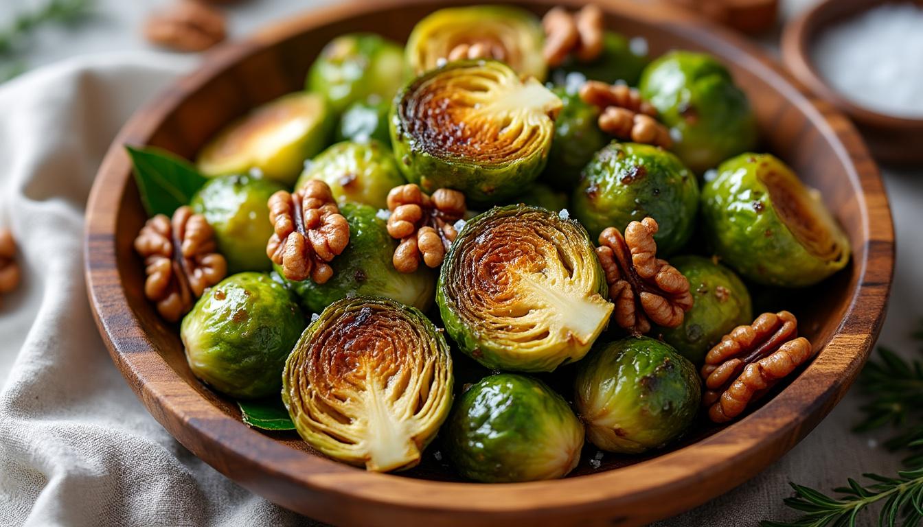 découvrez notre recette facile et savoureuse des choux de bruxelles rôtis au four, parfaite pour un accompagnement gourmand et rapide à préparer.