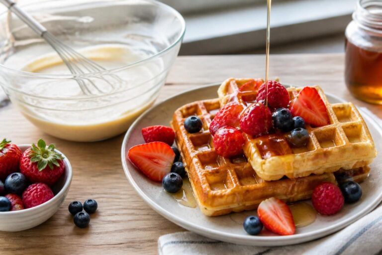 découvrez notre recette facile pour des gaufres maison moelleuses, parfaites pour un petit-déjeuner gourmand ou un goûter délicieux en famille.